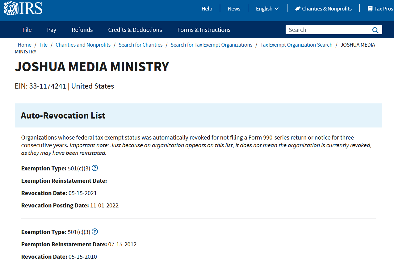 David E Taylor Collection, with IRS Report – Trinity Foundation